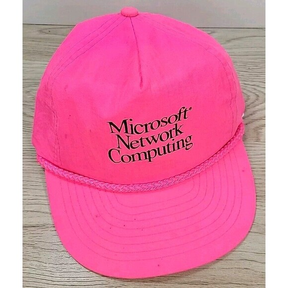 Vintage Nissin Zipper Strap Rope Hat ~ Microsoft Network Computing Hat - Picture 12 of 12